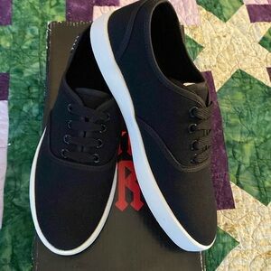 New Black Canvas Sneakers by Cute To The Core Size 6